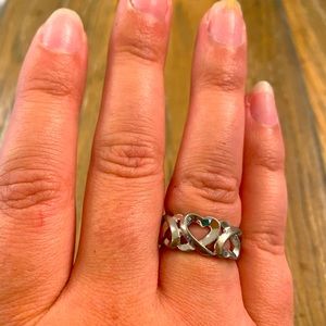Super sweet sterling silver hearts ring
